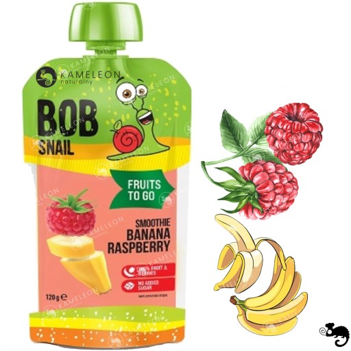 BOBSNAIL SNAIL MUSSE smoothie bez CUKRU BANÁNOVÁ MALINA banán-malina 120G