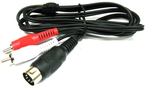 Káblový kábel DIN 5pin zástrčka 2x 2 RCA zástrčka cinch 1,2m adaptér adaptér