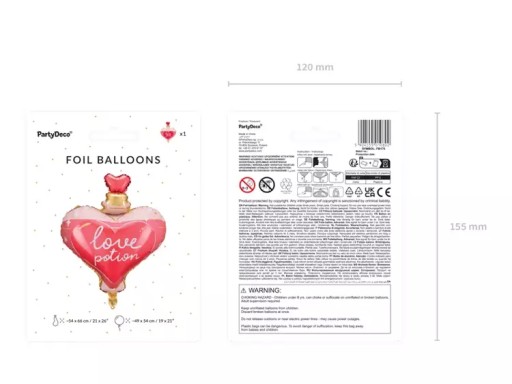 Valentínsky balónik nápoj lásky 66cm 1 ks