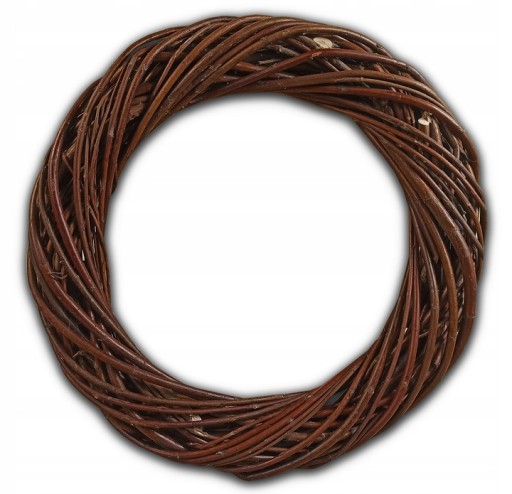 Prútený veniec, HNEDÝ PODKLAD, KRUHOVÝ PRSTEŇ - 30 cm