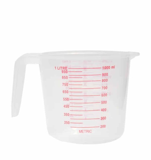 PLASTOVÁ ODMERKA S VÝtokovou hubicou a RÚČKOU 1000ML