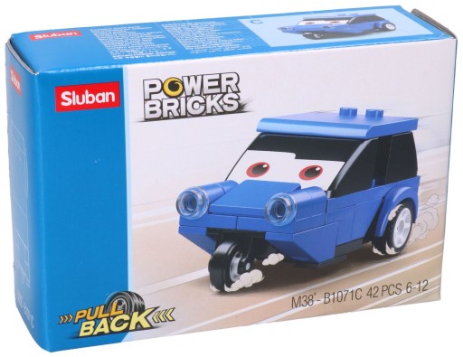 Bloky Sluban AUTO s očkami CARS 8 vzorov POWER BRICKS 6632