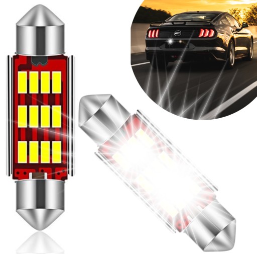 Trubicová žiarovka C5W C10W C3W - 12SMD 4014 - 12V | 24V - 500 LM! Kvalita - 39 mm