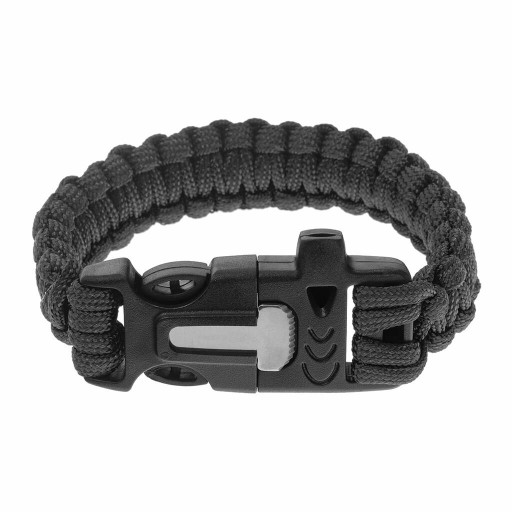 Badger Outdoor Paracord náramok so zapaľovačom - čierny