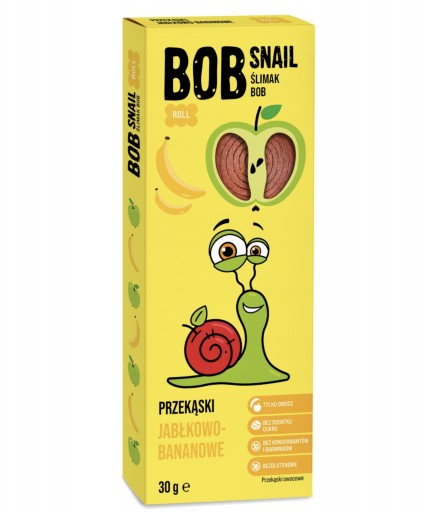 BOB Ślimak SNAIL ovocný snack jablko banán 30 g bez pridaného cukru