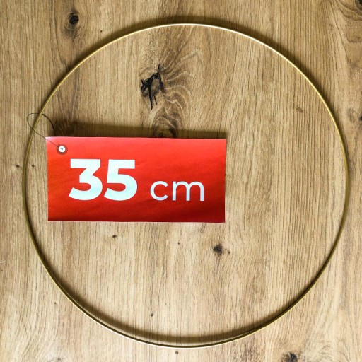 Kovový prsteň, lapač snov, ZLATÝ MATNÝ, 35 cm