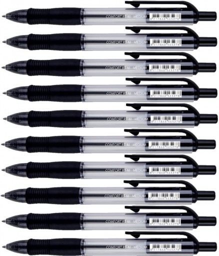 AUTOMATICKÉ guľôčkové pero 1mm čierne x10
