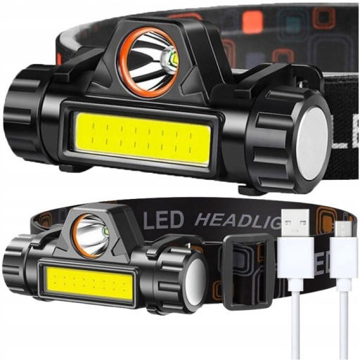 LED HLAVOVÁ LAMPA 4v1 MINI SVETLOMET S MAGNETOVOU BATÉRIOU NABÍJANIE cez USB
