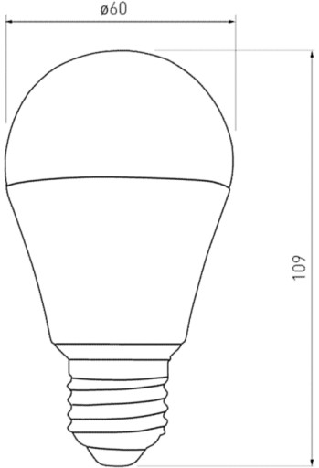 LED žiarovka, SMD 2835, A60, 3000K, E27, 11,5W, 200°, 1100lm