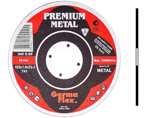 ŠTITNÝ KOTOUČ NA REZANIE KOVU, OCEL 125x1 PREMIUM