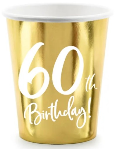 Poháre 60th Birthday Sixtieth Golden 220 ml