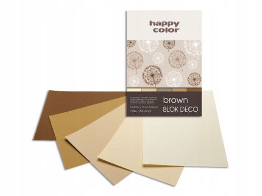 DECO BROWN BLOCK 170G A'20 5 HAPPY FAREBNÝCH FARIEB