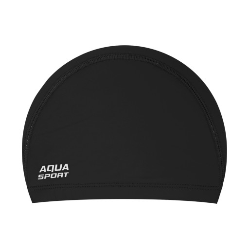Plavecká čiapka Aqua-Sport PU Čierna látka pre dospelých