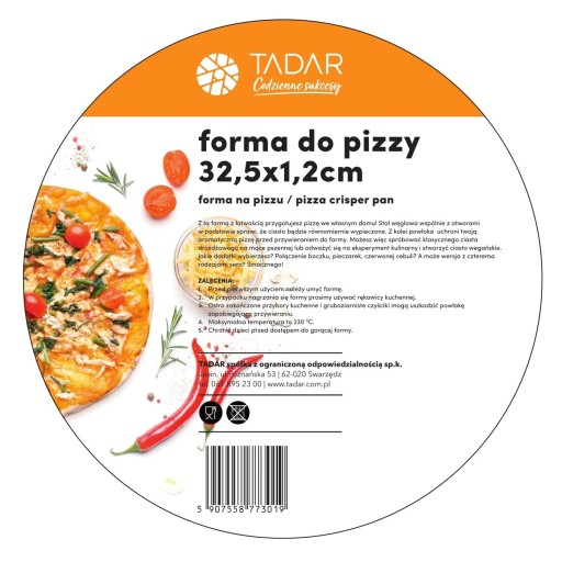 Pekáč na pizzu Tadar okrúhly 32,5 cm