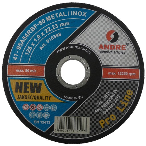 REZNÉ KOTÚČE Andre 125x1,0x22,2 mm KOV/INOX