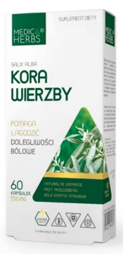 MEDICA BYLINKY BIELA KÔRA VRBY 550 mg 60 kapsúl.