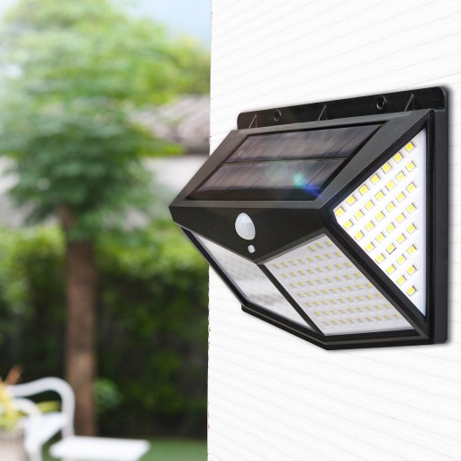 SOLÁRNA LAMPA 100LED SO SNÍMAČOM POHYBU A SÚMRAK HALOGÉN
