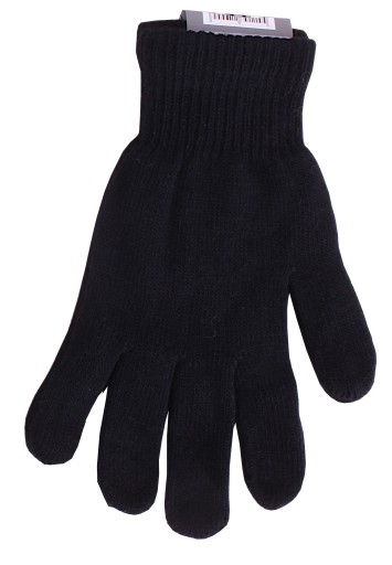 Pánske zimné rukavice, teplé, AKRYL, čierne, 25 cm
