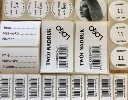 Samolepky VLASTNÁ TLAČ - ČIERNA - 500 KS FI 15 mm