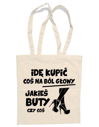 Béžová nákupná taška IDEM KÚPIŤ NIEČO NA BOLESTI HLAVY