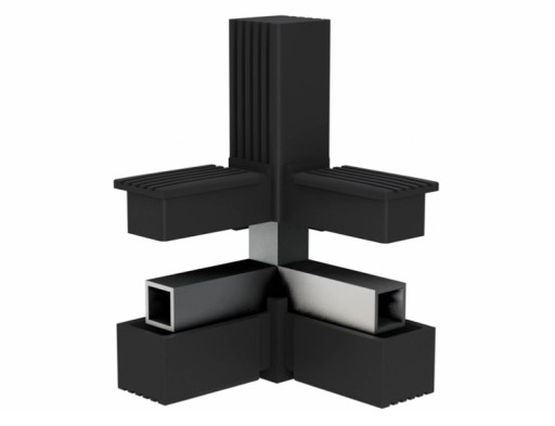 3D PLASTOVÁ SPOJKA PRE 3 ALU PROFILY 30x30x2