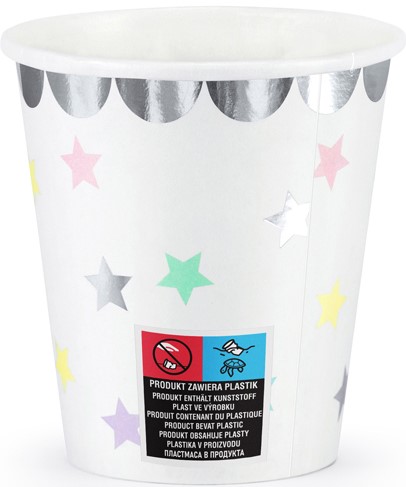 UNICORN papierové poháre hviezdy 180ml 6 ks na narodeniny