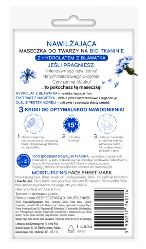 LIRENE NATURA ECO VEGÁNSKA hydratačná pleťová maska BIO LÁTKA x12