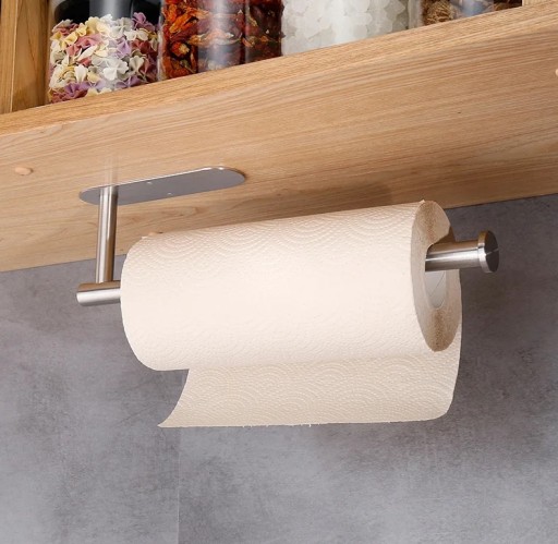V3 STRIEBORNÝ DRŽIAK KUCHYNSKÝCH UTERÁK VEŠIAK NA PAPIER SKRUTOVANÝ