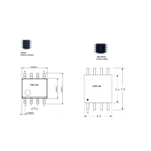 Zásuvka adaptéra SOP8 DIP SMD 150mil pre programátor