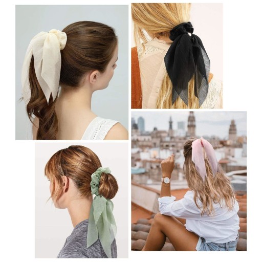 HAIR RUB, šatka s mašľou, scrunchies ECRU