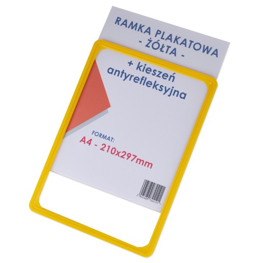 A4 ŽLTÝ RÁM NA PLAKÁT + UNIVERZÁLNE VRECKO NA PLAKÁT - A4