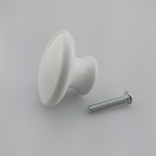 BIELY NÁBYTOKOVÝ GOMBÍK SKRIŇOVÝ GOMBÍK ZÁSUVKY VEĽKÝ NÁBYTOKOVÝ GOMBÍK 40mm