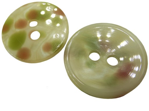 22mm Ozdobné gombíky 12 kusov, farba ECRU/RUŽOVÁ/ZELENÁ S LESKOM K710 15005