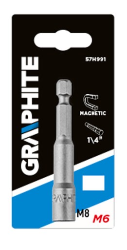 Magnetická objímka 6x65mm, 1/4 GRAPHITE 57H991