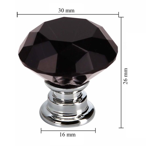 KRYŠTÁLOVÝ GOMBÍK 30mm Čierny+zlatý KRYŠTÁL