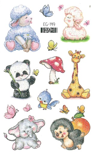 Umývateľné tetovanie pre deti GLITTER ANIMALS EG149