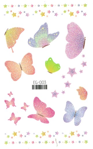 Umývateľné tetovanie pre deti GLITTER BUTTERFLIES EG003