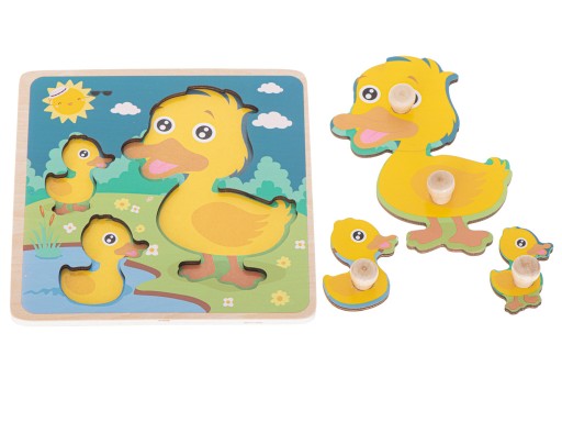DREVENÝ SORTER PUZZLE KAČIČKA PUZZLE KAČKA