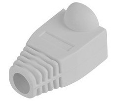 Gumový kryt na zástrčku RJ45, 100 kusov, sivý