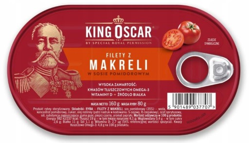 Filety z makrely v paradajkovej omáčke KING OSCAR 160g