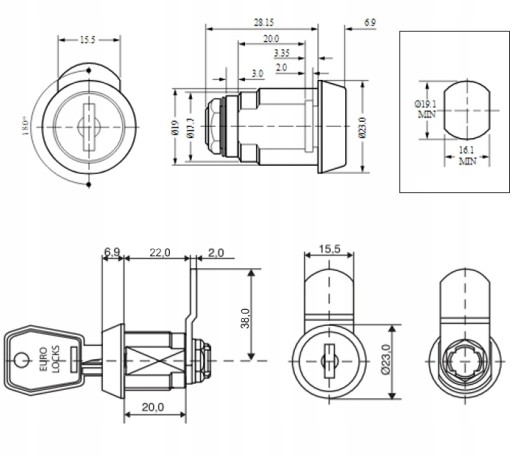 BHP EURO-LOCK B671 ZÁMKA ODEVNEJ SKRINKY