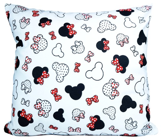 Obliečka na vankúšik Minnie Mouse Mini Mickey 40x40 biela bavlna pre dieťa Jasiek