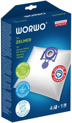 Vrecká do vysávača Worwo ZMB02K Zelmer, 4 kusy
