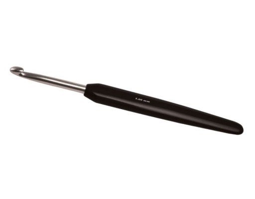 KnitPro Soft Grip háčik na háčkovanie s čiernou rukoväťou 5,0 mm / 30817