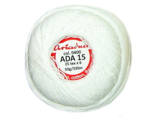 Cordonek ADA 15 Ariadna 0400 biela 50g 330m