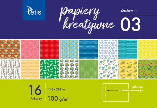 KREATÍVNY PAPIER A5 FARBA KB029-03 TETIS