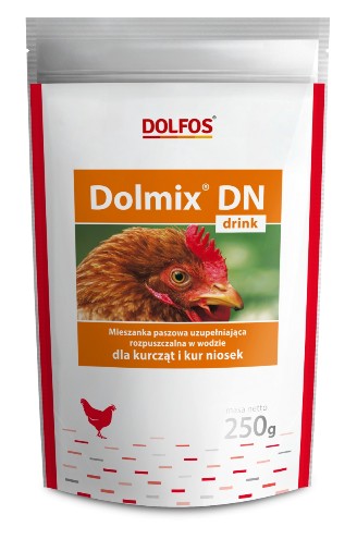 Vitamíny do vody pre sliepky a kurčatá Dolfos Dolmix DN nápoj 0,25 kg