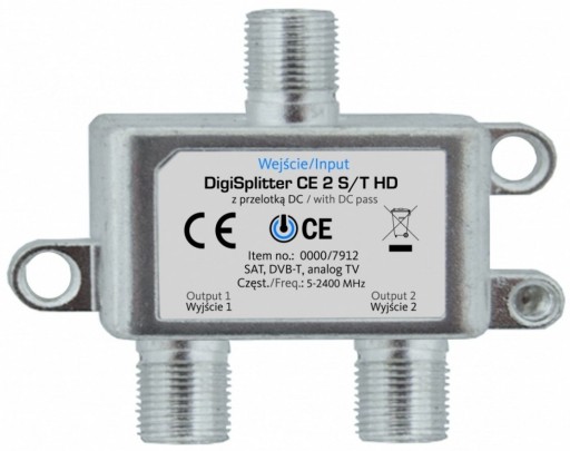 TechniSat Digisplitter CE 2 S/T HD 5-2400 MHz DVB-T rozbočovač signálu
