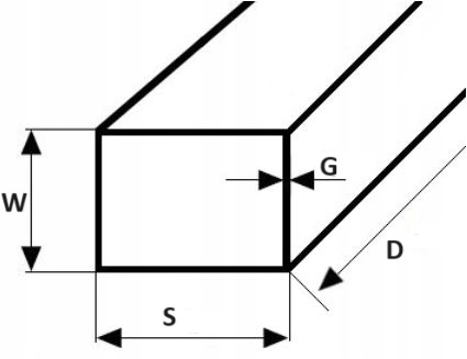 xR - ZRKADLO, leštené, nerezový profil, 2 cm x 1 cm, dĺžka: 10 cm, ŠTVORCOVÁ RÚRA