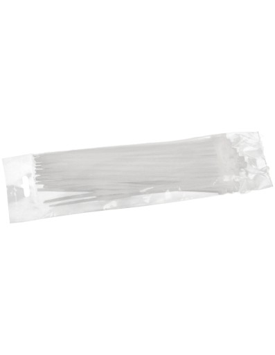 Sťahovacie pásky 3,6x200mm Biele 100 ks